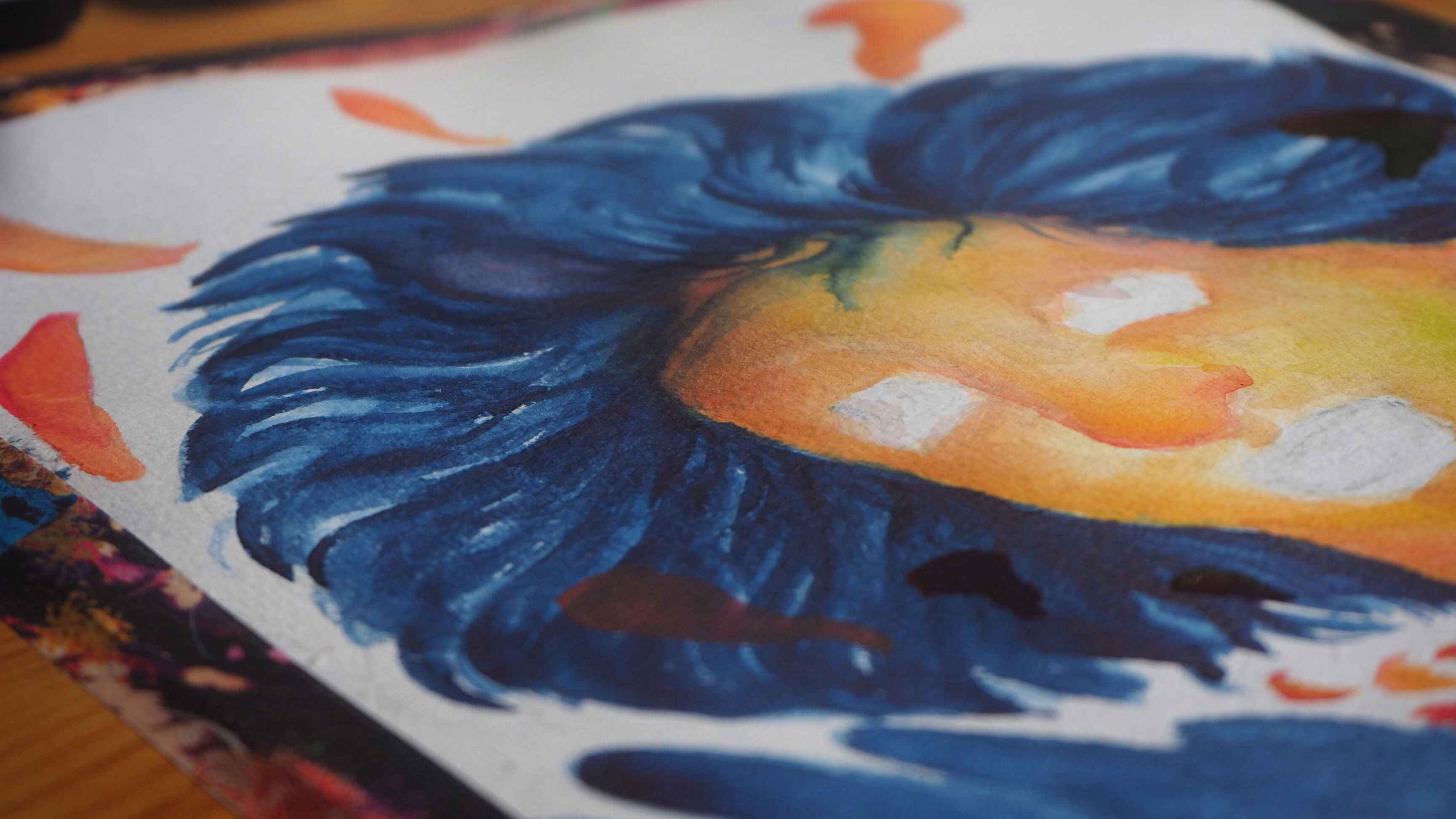 Photo de la peinture en cours de réalisation